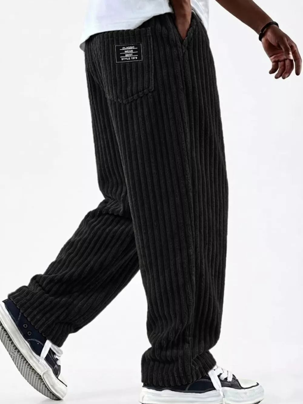 Men's Full Size Casual Corduroy Wide-Leg Pants Plus Size, image 3
