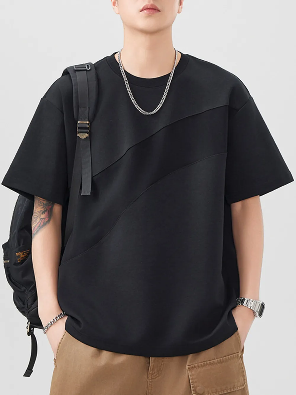 Men's Plus Size Round Neck Short Sleeve T-Shirt