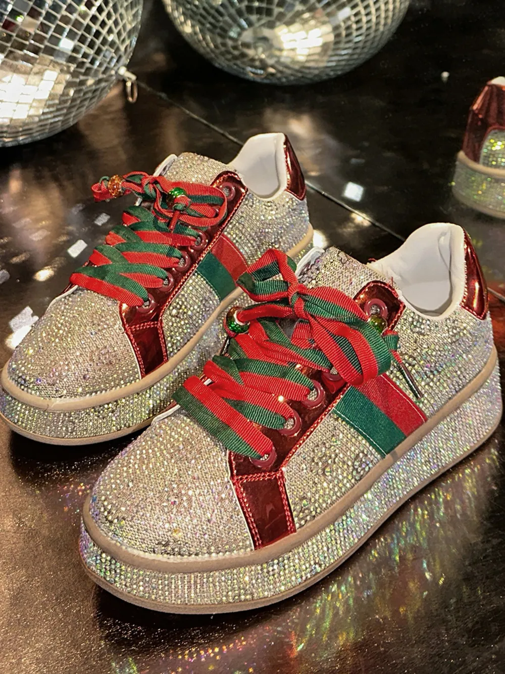 Rhinestone Round Toe Sneakers, image 3