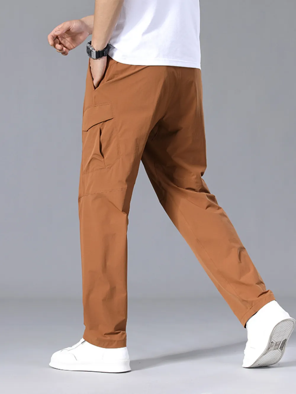 Men's Plus Size Pocketed Loose Fit Pants, image 4