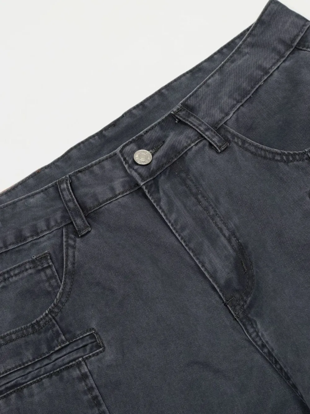 Men's Wide Leg Cargo Pants with Stitching Detail, image 8
