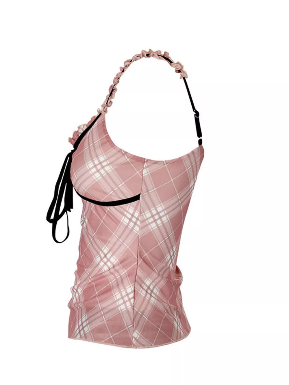 Plaid Ruffle Trim Cami, image 6