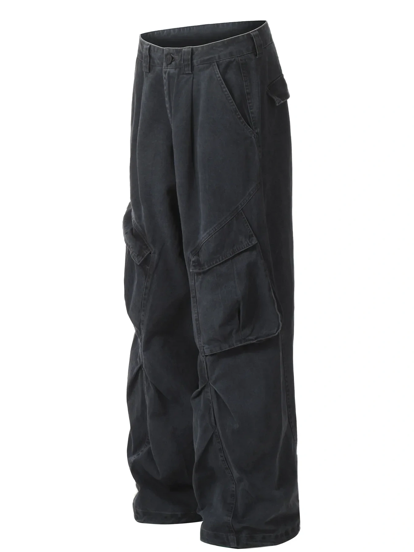 Men's Wide Leg Cargo Pants with Multi Pockets, image 3