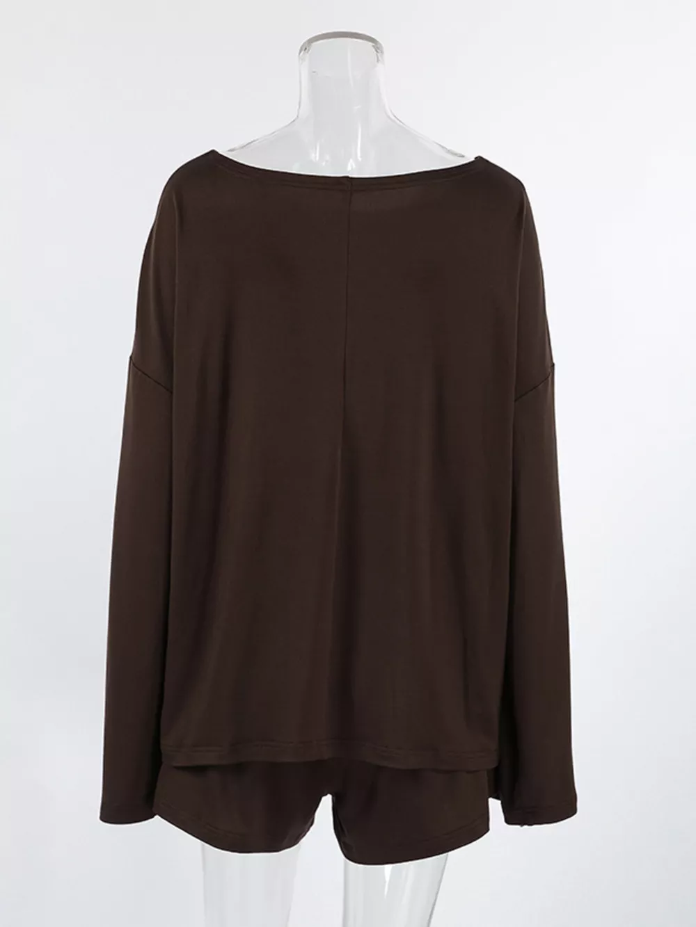 Oversized Long Sleeve Top and Shorts Lounge Set, image 13