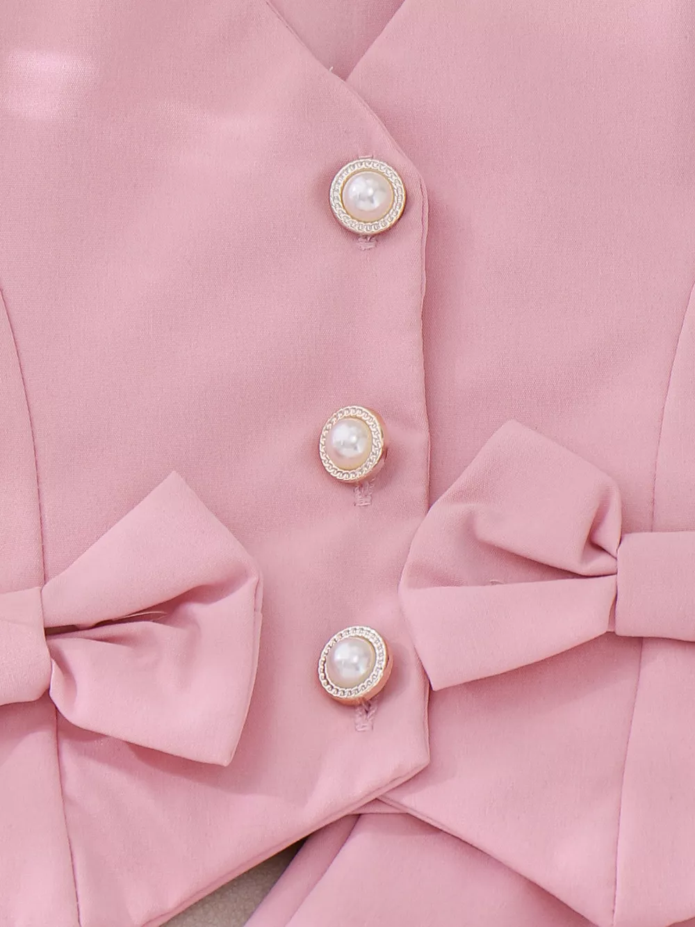 Children's Bow Button Up Vest and Skirt Set, image 4
