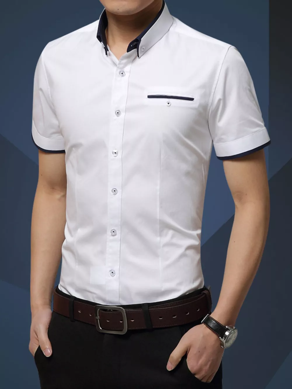 Men's Plus Size Button Up Short Sleeve Shirt