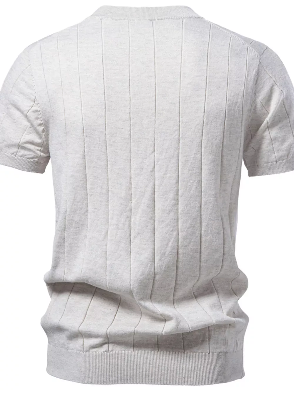 Men's Ribbed Knit Short Sleeve Sweater, image 2