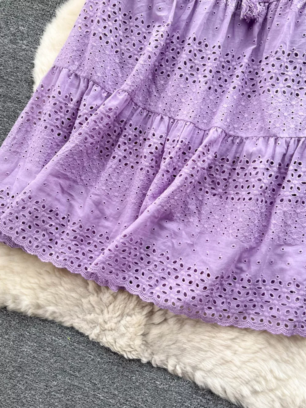 Eyelet Tiered Maxi Skirt, image 11