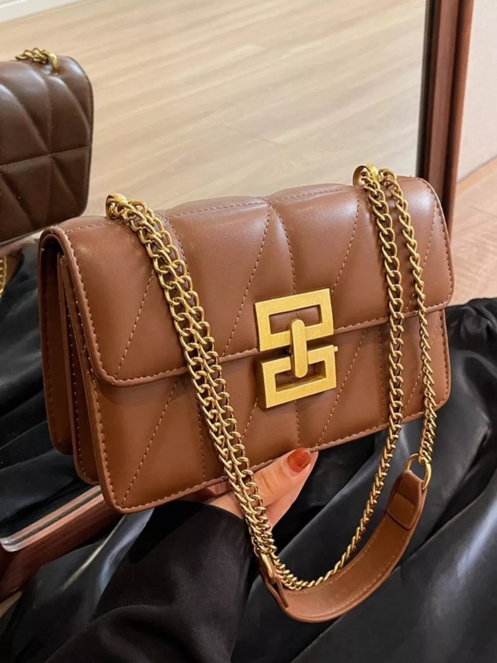 Quilted Flap Chain Crossbody Bag, image 5