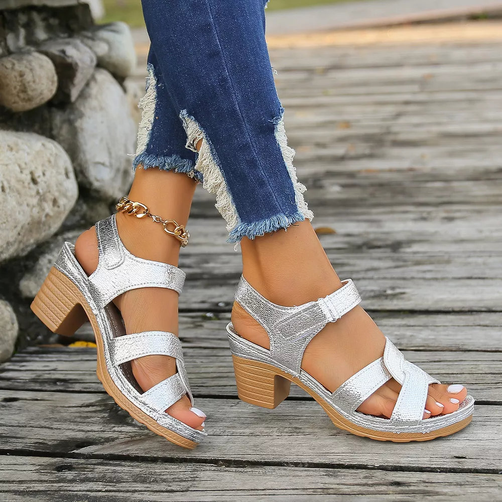 Open Toe Block Heels Sandals, image 7