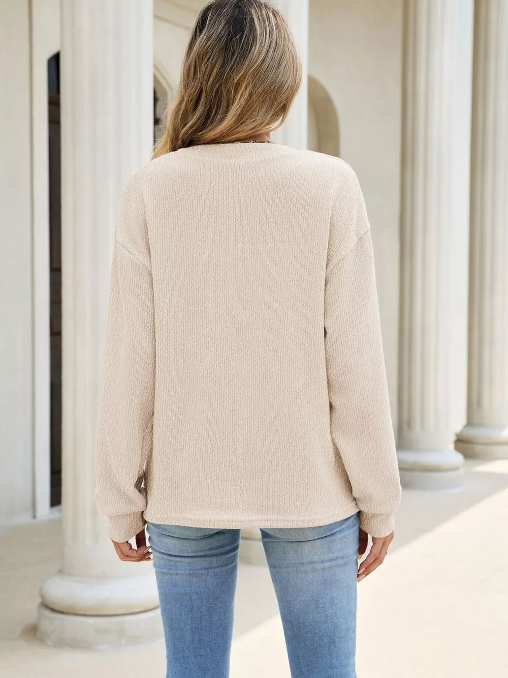 Button Detail Dropped Shoulder Sweatshirt, image 12