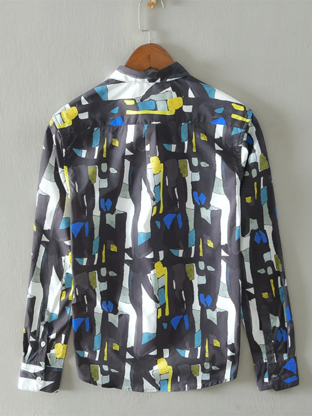 Men's Plus Size Printed Button Up Long Sleeve Shirt, image 4