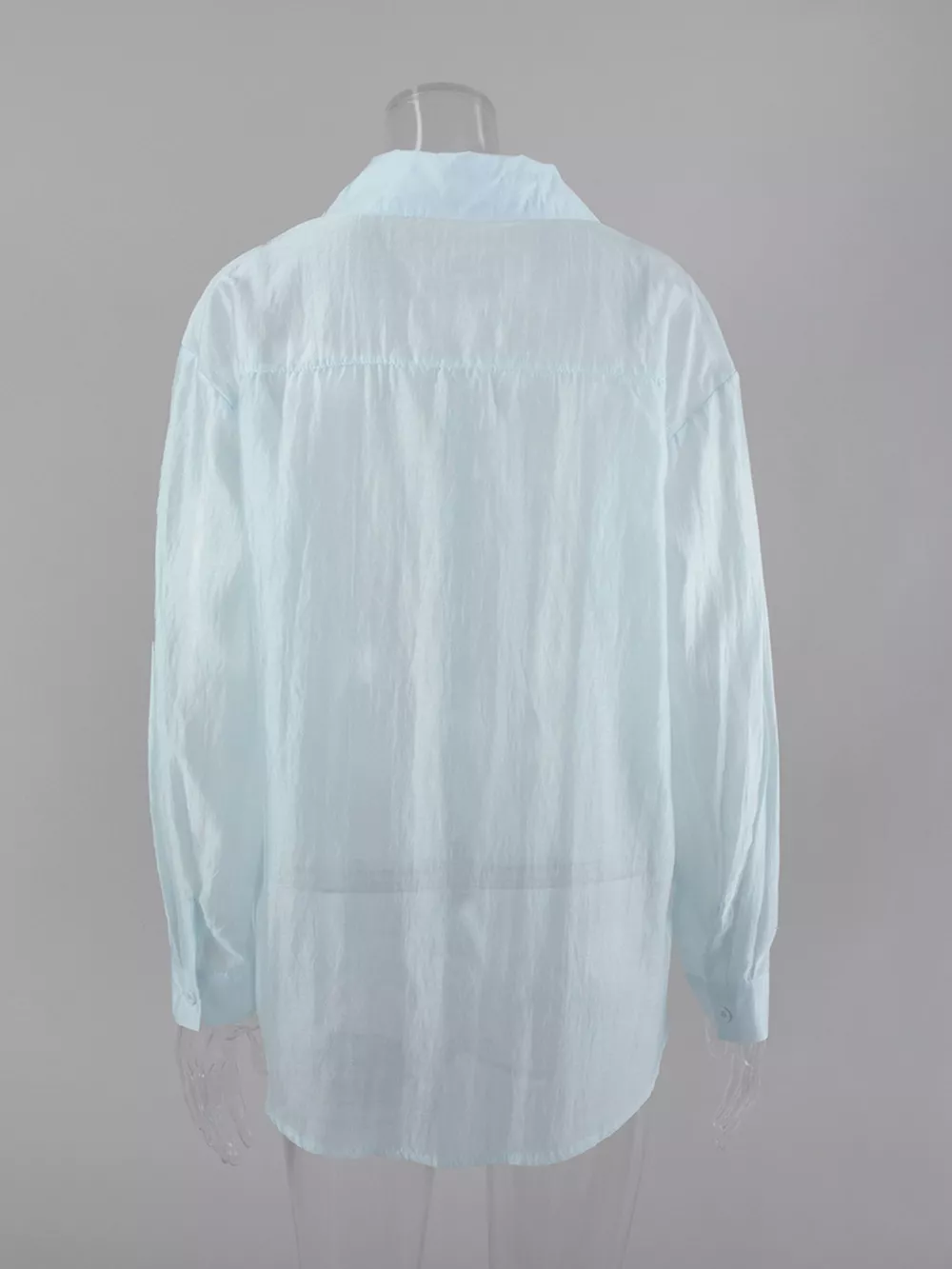 Sheer Oversized Button-Up Shirt, image 16