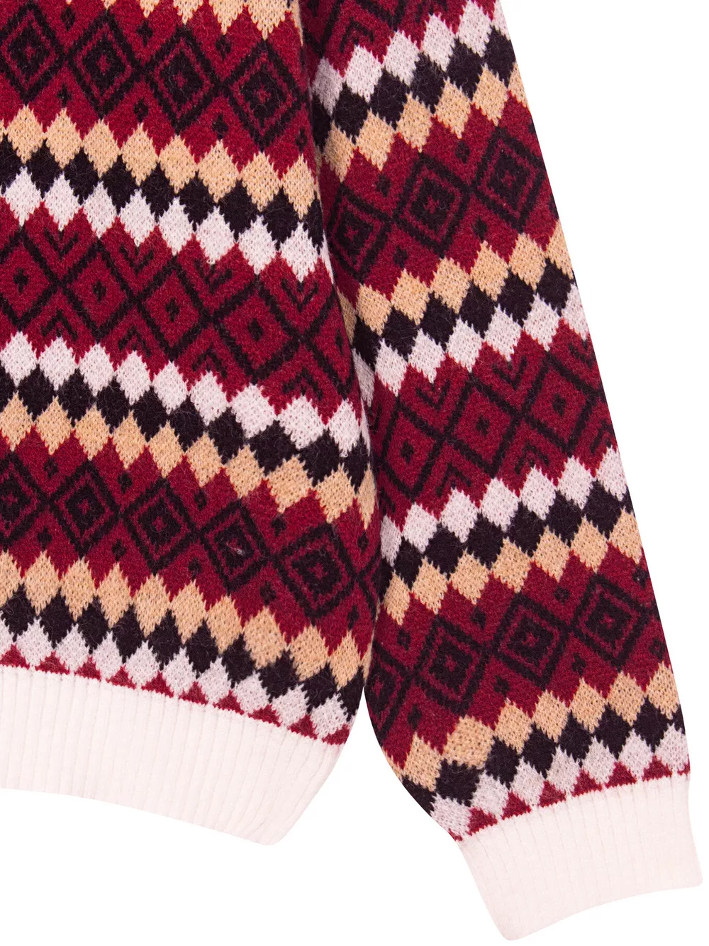Geometric Pattern Round Neck Sweater, image 10