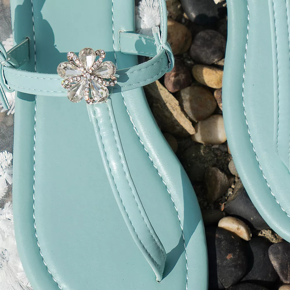 Floral Embellished Thong Sandals, image 16