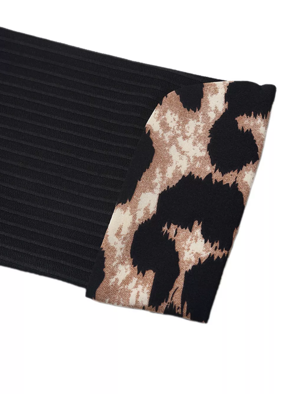 Leopard Trim Ribbed Knit Bodysuit, image 8