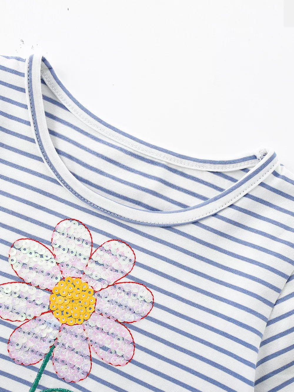 Children's Striped Sequin Flower Tulle Dress, image 2