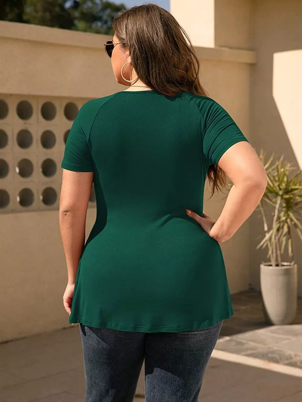 Plus Size Surplice Short Sleeve T-Shirt, image 9