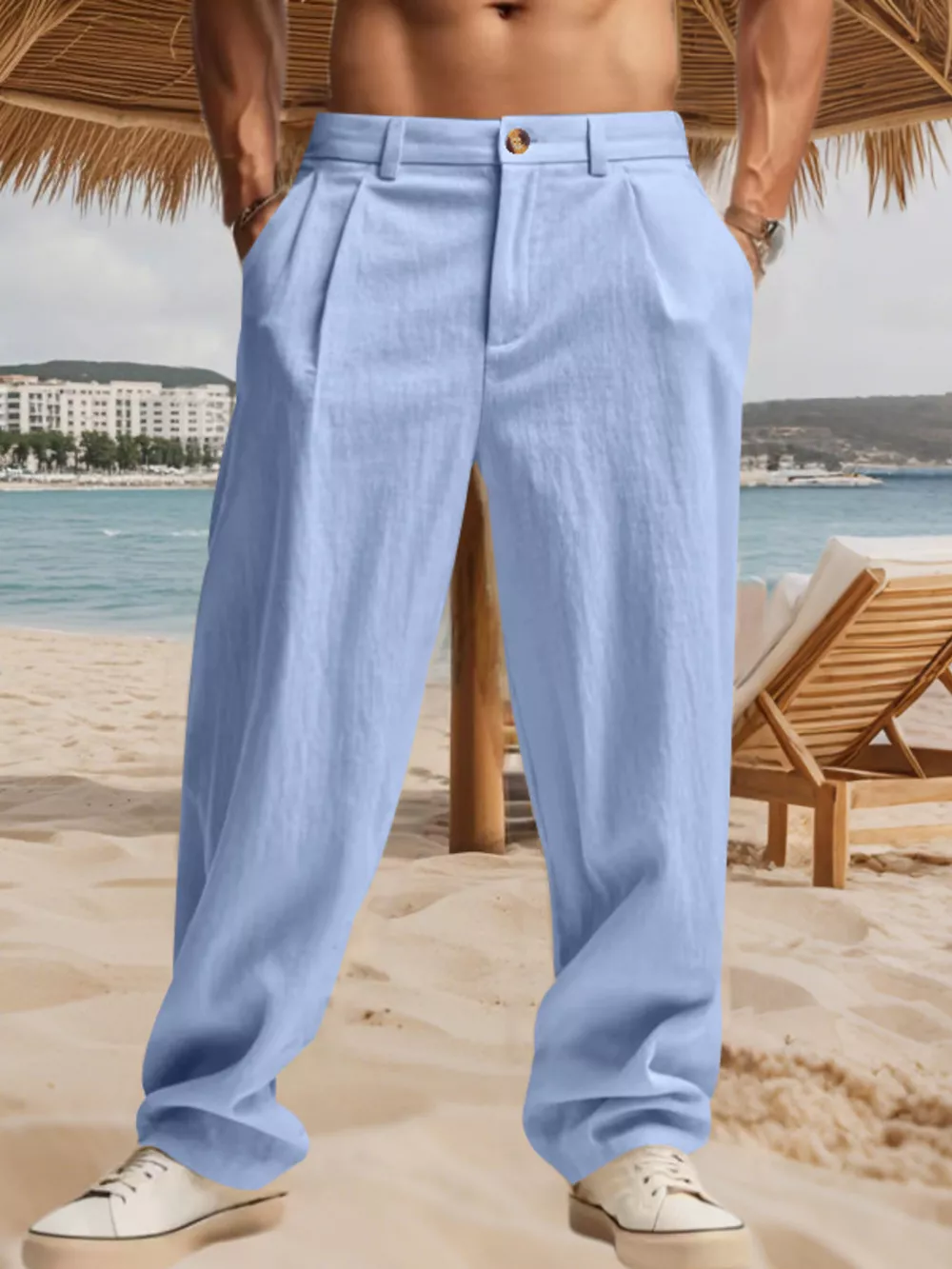 Men's Full Size Relaxed Fit Pleated Pants Plus Size, image 14
