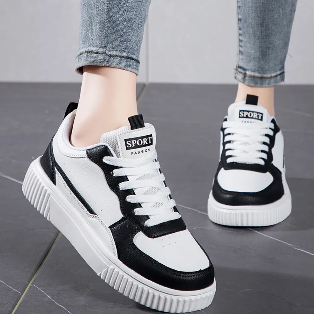 Lace Up Contrast Platform Sneakers, image 9