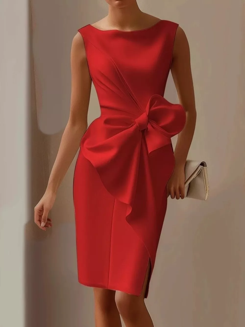 Bow Detail Sleeveless Dress, image 5