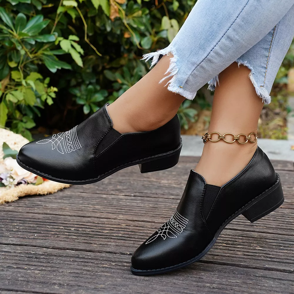 Point Toe Block Heels Loafers, image 7