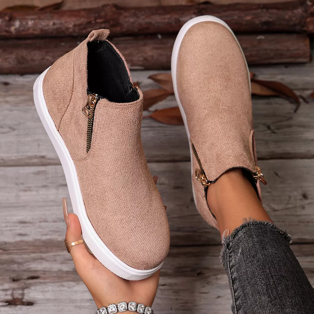Side Zipper Flat Sneakers, image 10