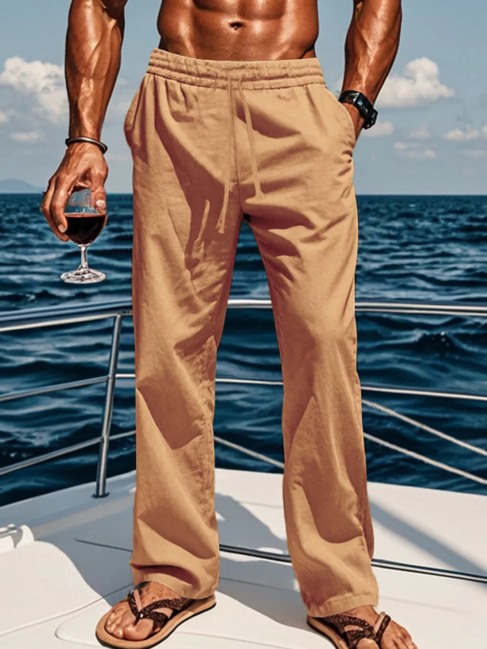 Men's Full Size Casual Loose-Fit Pants with Elastic Drawstring Waist Plus Size, image 7