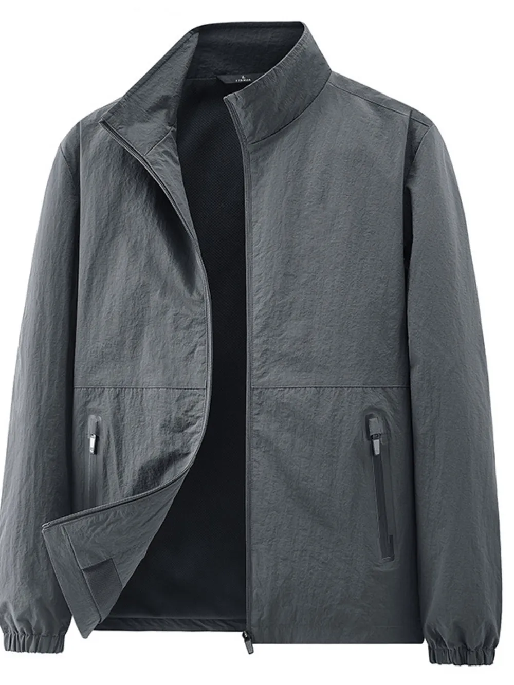 Men's Plus Size Zip Up Long Sleeve Jacket, image 6