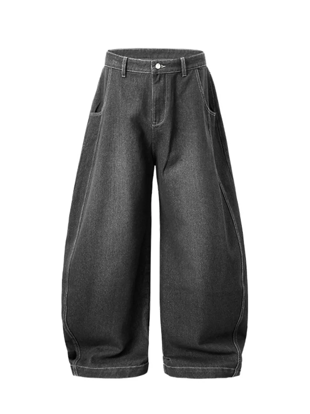 Men's Washed Wide Leg Jeans, image 9