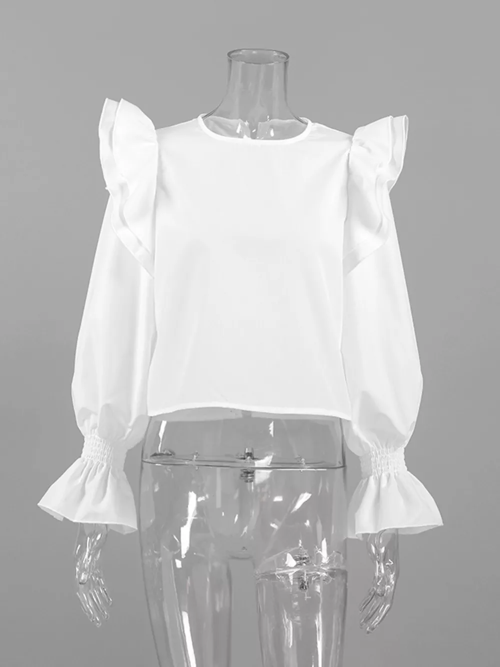 Ruffle Trim Long Sleeve Blouse, image 6