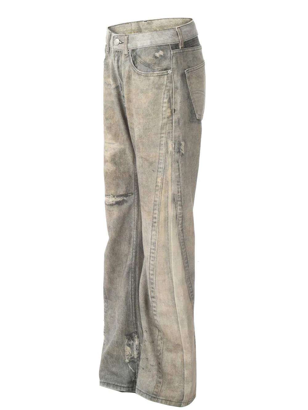 Men's Vintage Washed Wide-Leg Denim Jeans, image 2