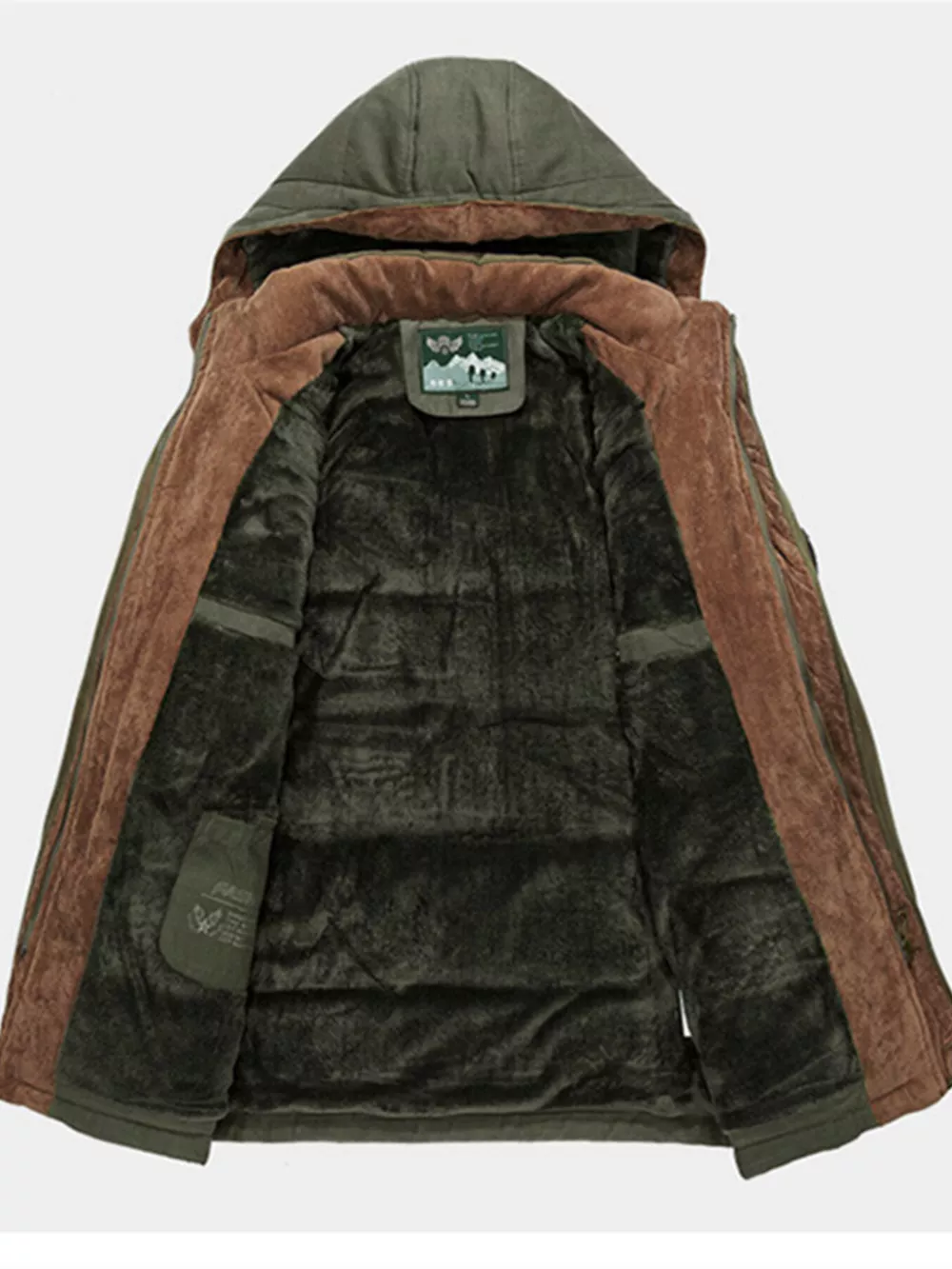 Men's Plus Size Winter Warm Hooded Parka Coat, image 5