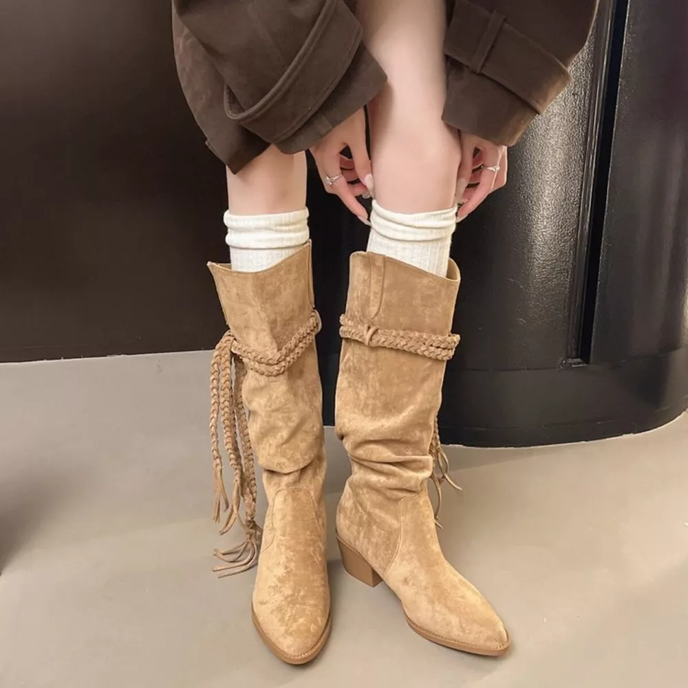 Point Toe Block Heels Boots, image 4