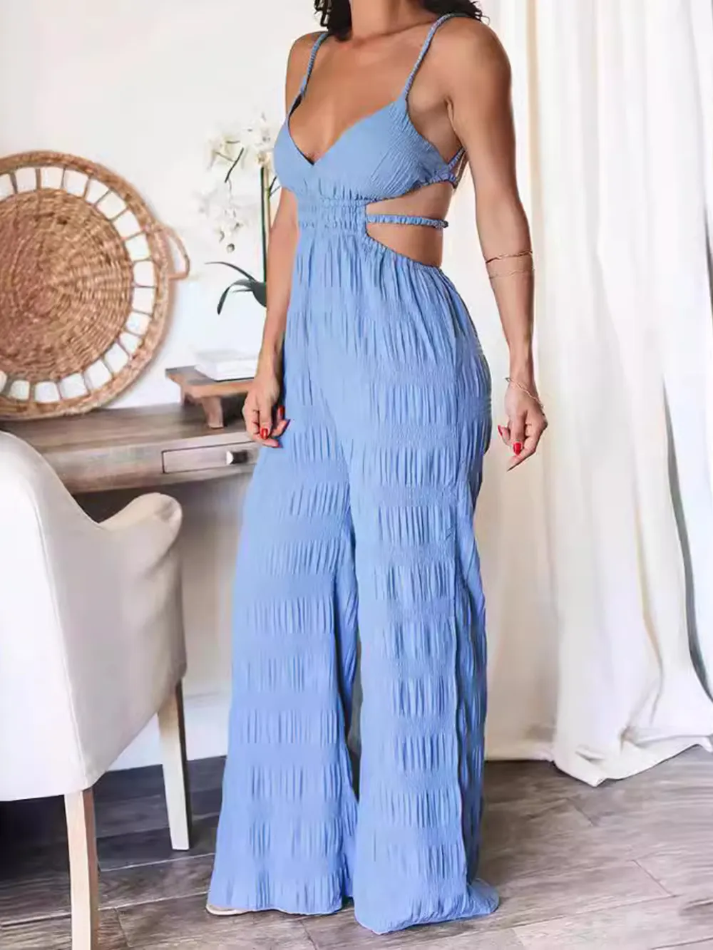Cut-Out Wide Leg Jumpsuit