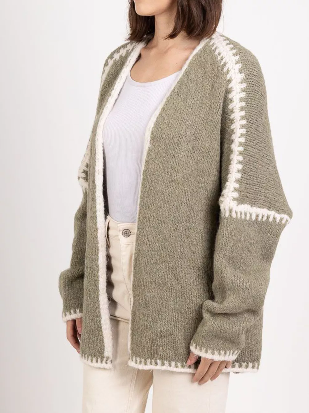 Contrast Trim Open Front Cardigan, image 22