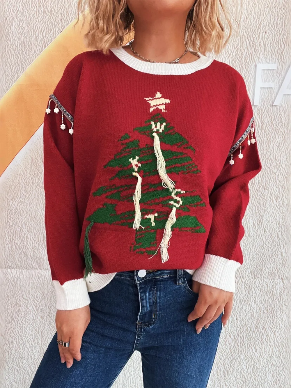 Christmas Tree Long Sleeve Sweater, image 6