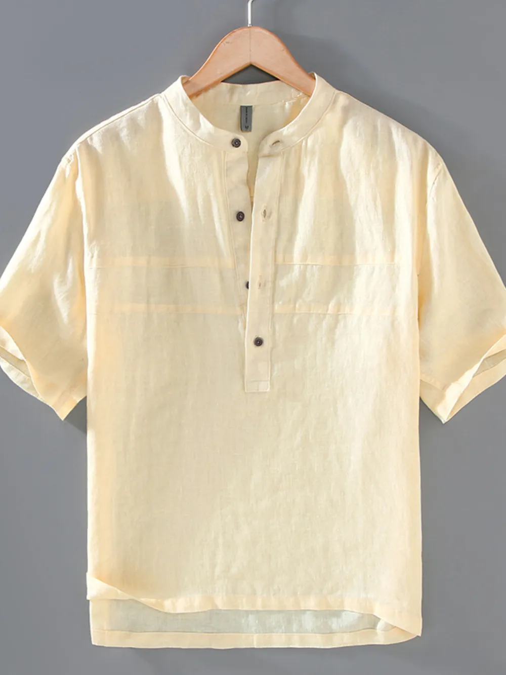 Men's Plus Size Button Detail Short Sleeve Shirt, image 2