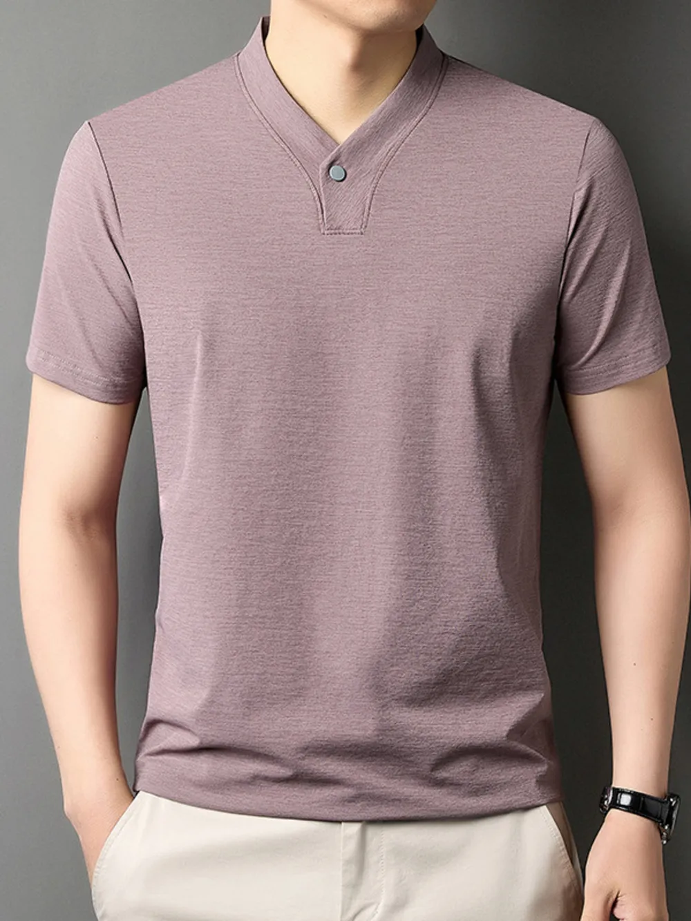 Men's Short Sleeve Solid Color T-Shirt, image 5