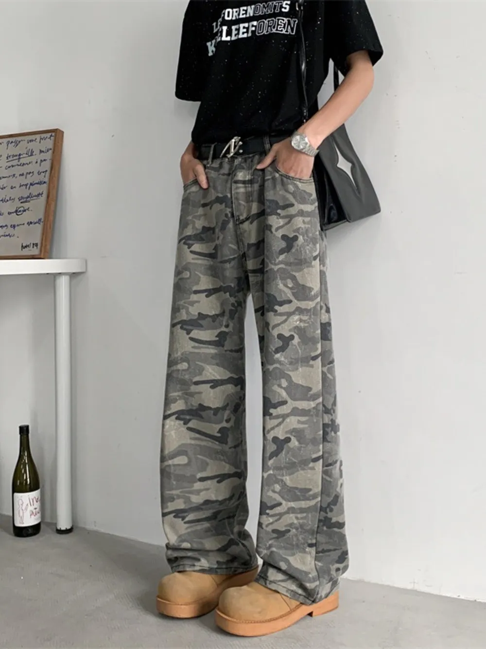 Men's Full Size Camouflage Wide-Leg Jeans Plus Size, image 3