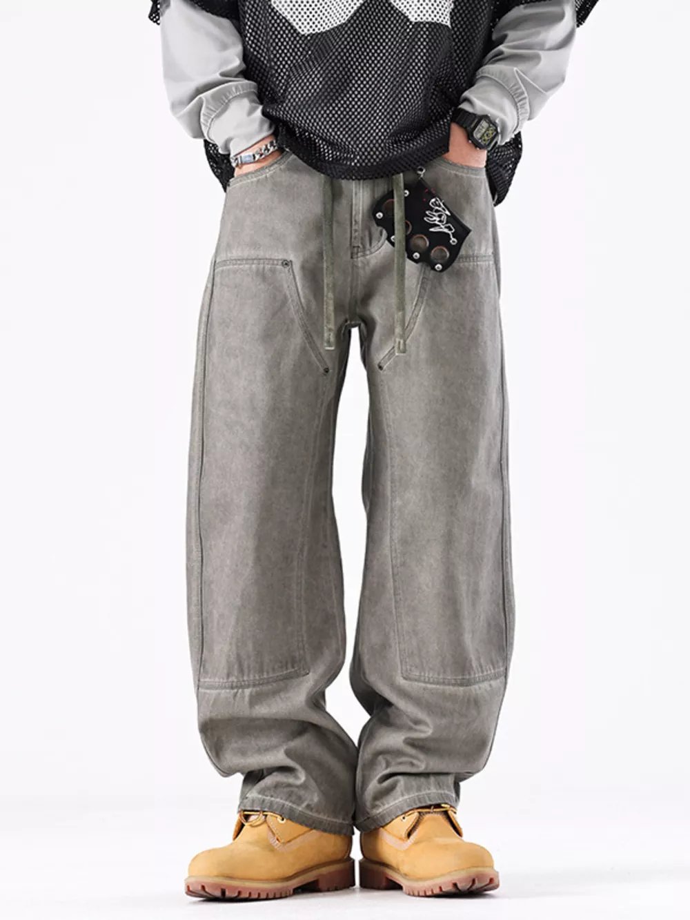 Men's Vintage Wash Wide Leg Jeans