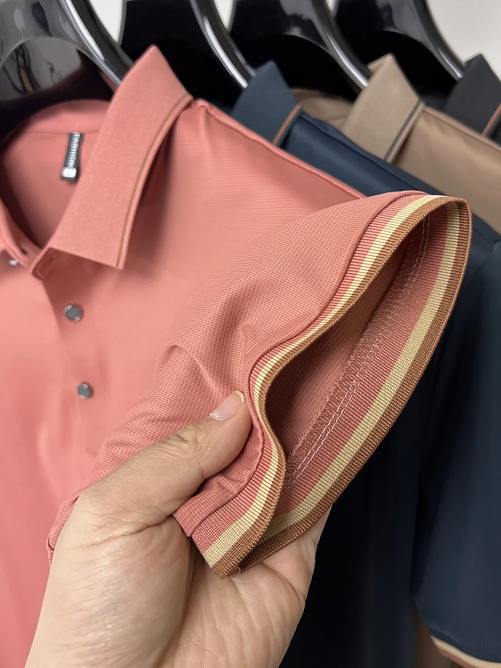 Men's Plus Size Button Detail Short Sleeve Polo, image 4