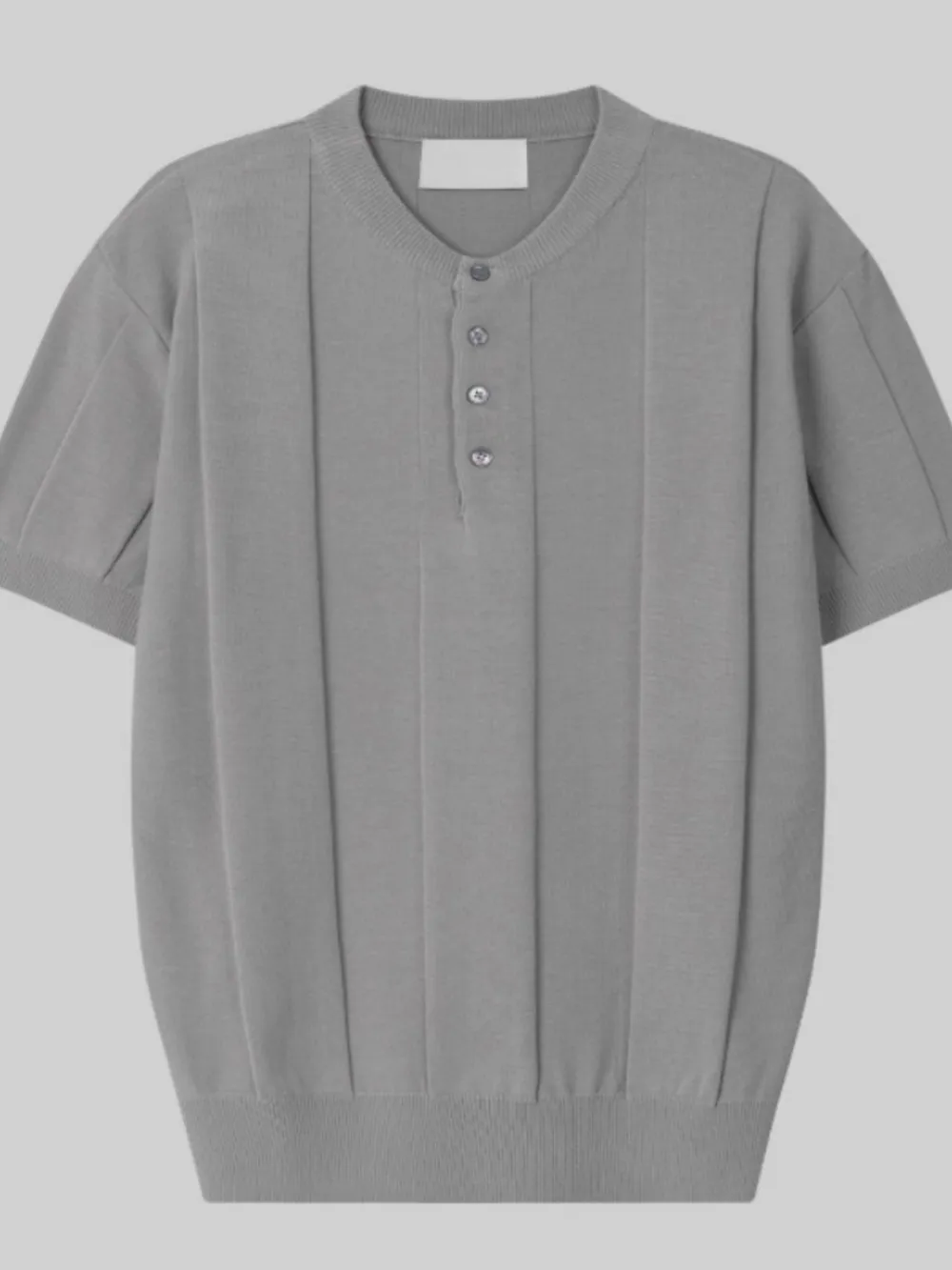 Men's Plus Size Button Detail Short Sleeve Top, image 2