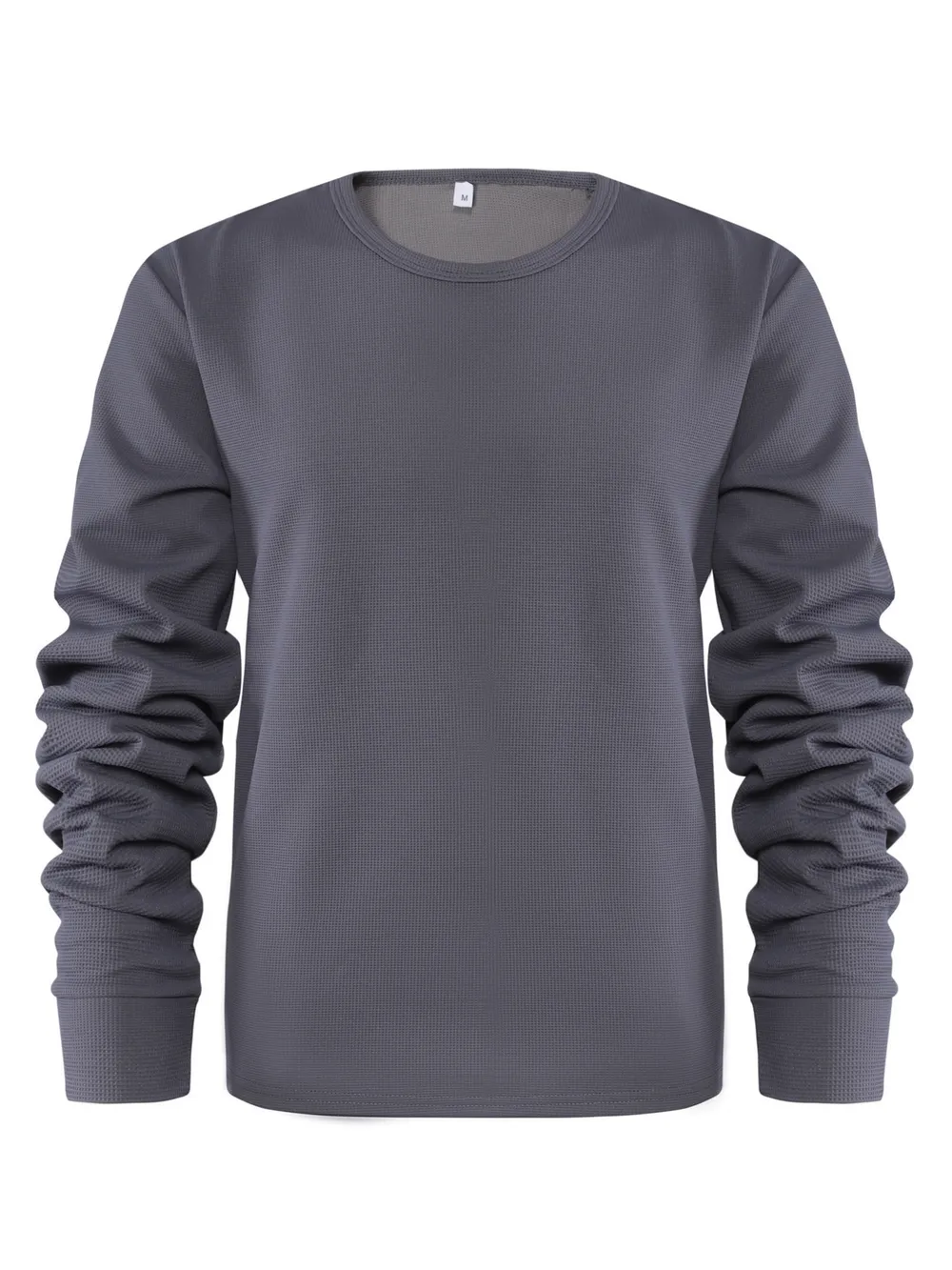 Men's Plus Size Waffle Knit Long Sleeve T-Shirt, image 5