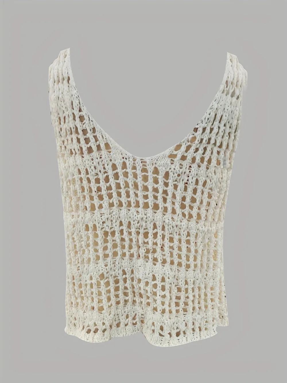 Crochet Knit V-Neck Sweater Vest, image 4