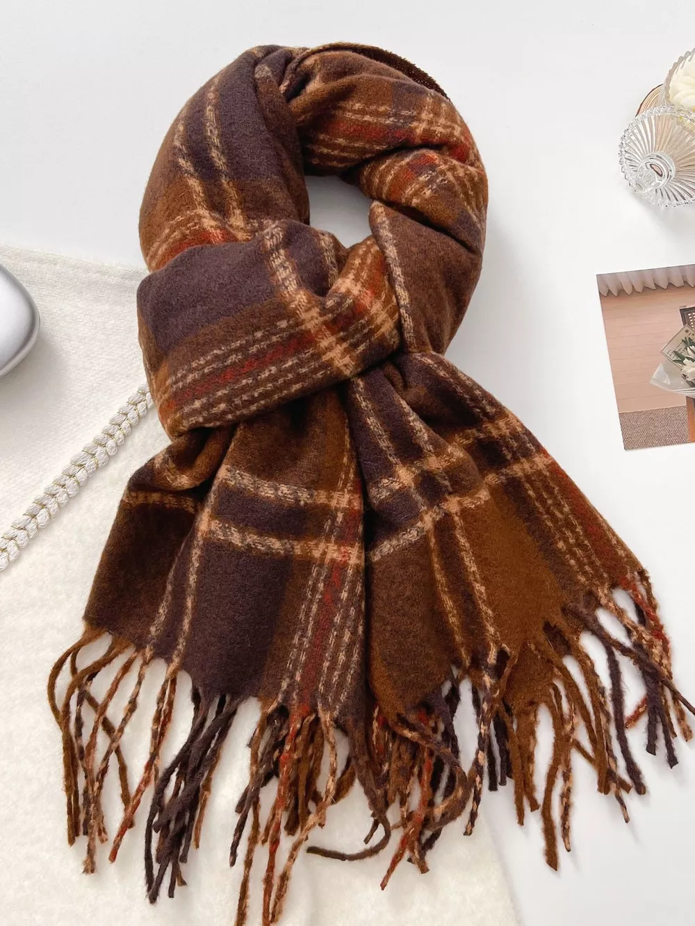 Warm Plaid Winter Scarf, image 5