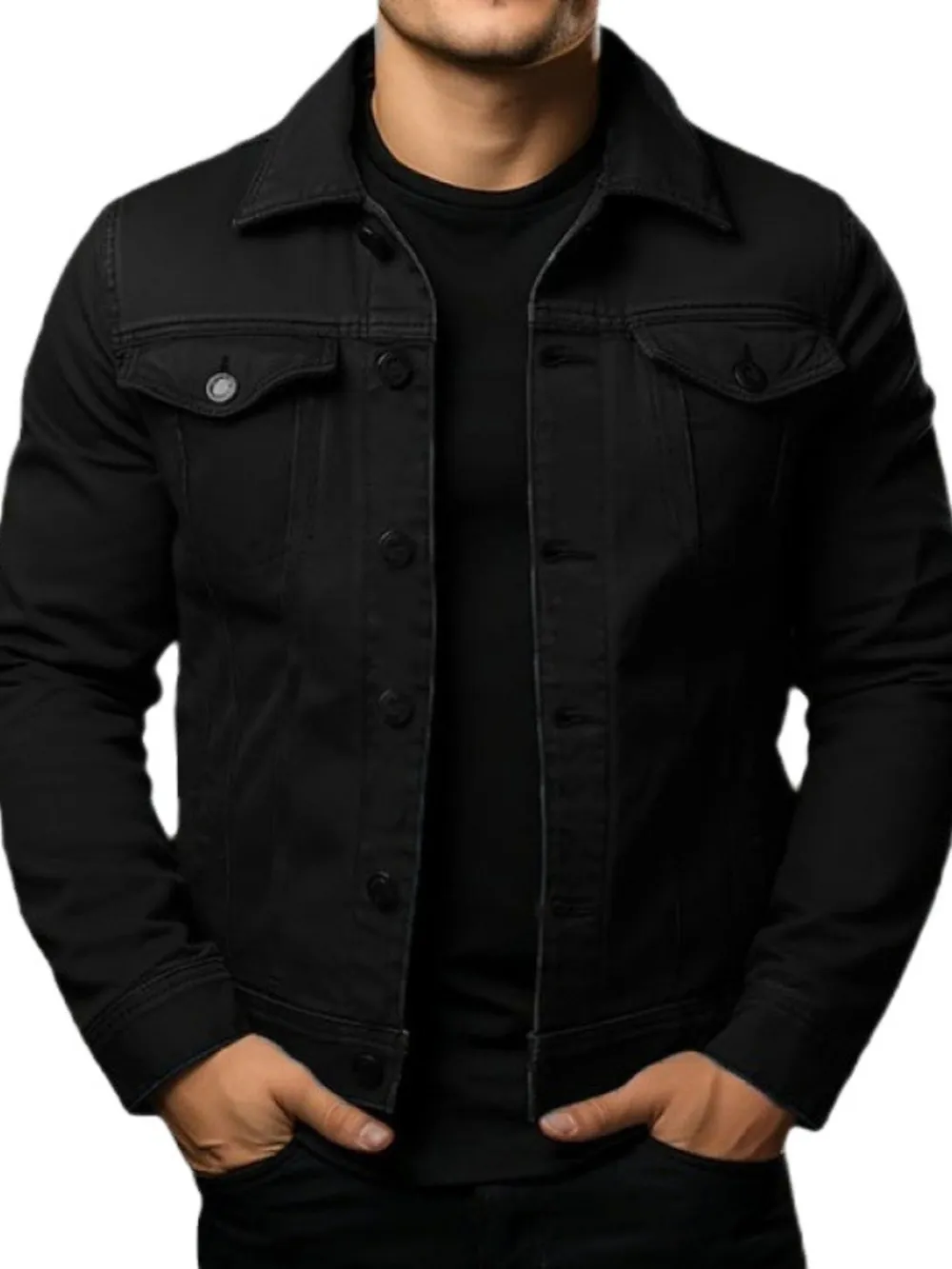 Men's Full Size Button Up Long Sleeve Jacket Plus Size, image 3