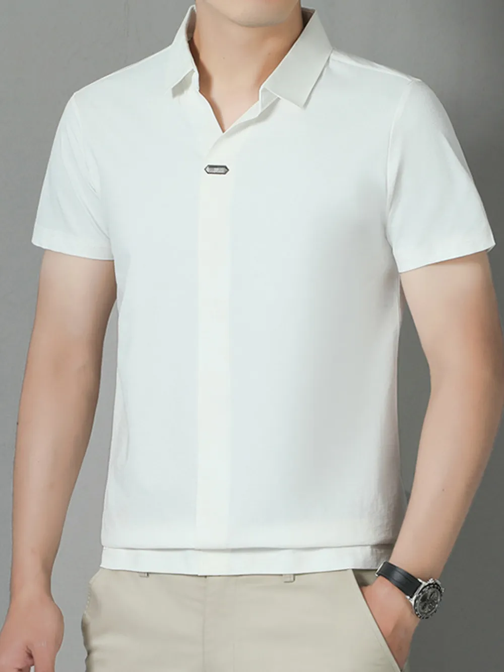 Men's Plus Size Collared Neck Short Sleeve Polo, image 6