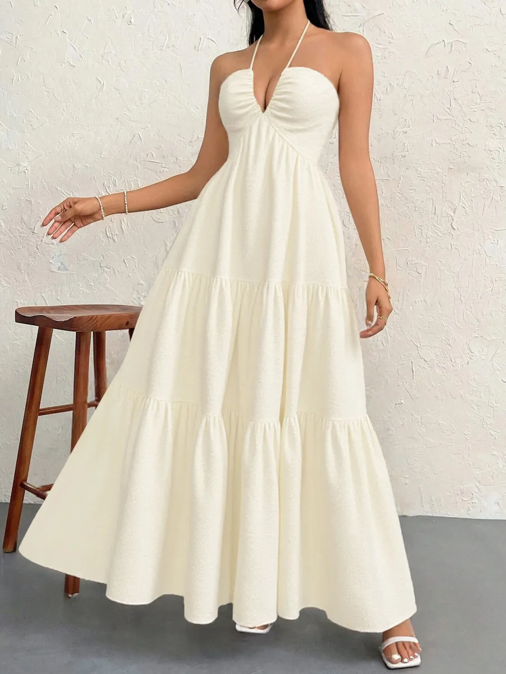 Halter Neck Tiered Maxi Dress, image 17