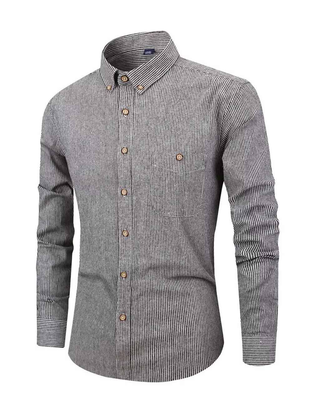 Men's Full Size Striped Casual Button-Down Shirt Plus Size, image 3